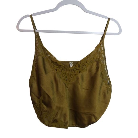 Free People Women’s Night Out Blouson Brami Dusted Military Lace Size M - Picture 2 of 7